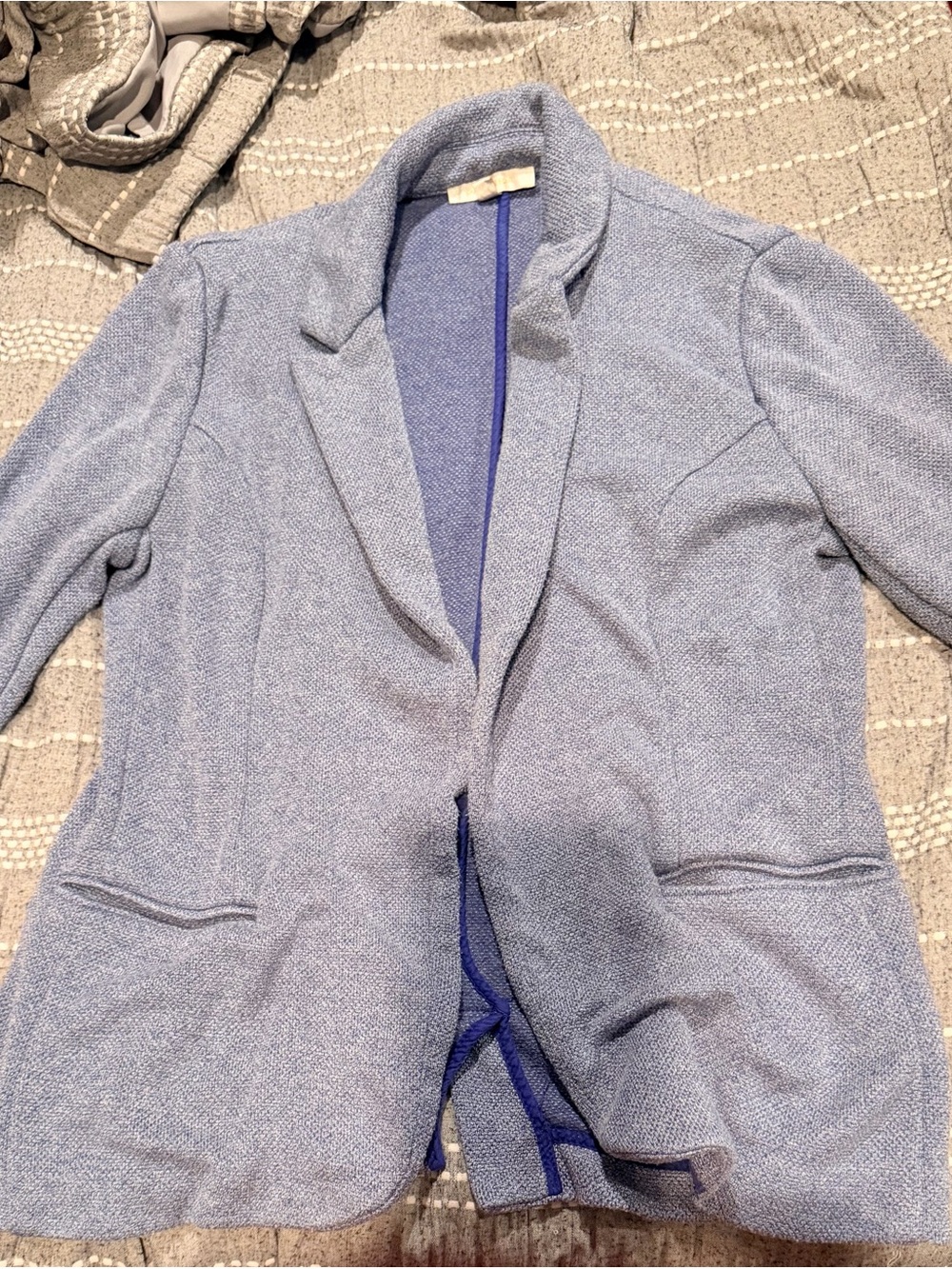Skies Are Blue Light Blue Knit Blazer